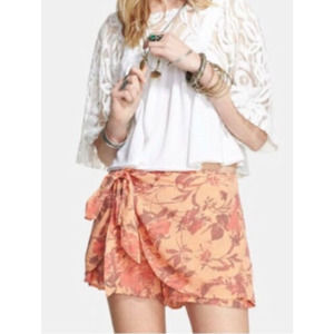 Free People Sarong Shorts Size L Tangerine Floral